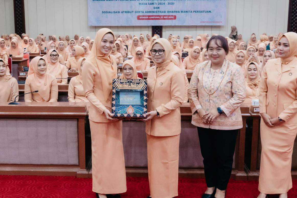 Pengurus DWP Lampung Masa Bakti 2024–2029 Dikukuhkan, 38 OPD dan 15 Kabupaten/Kota Siap Perkuat Program Pemberdayaan Perempuan