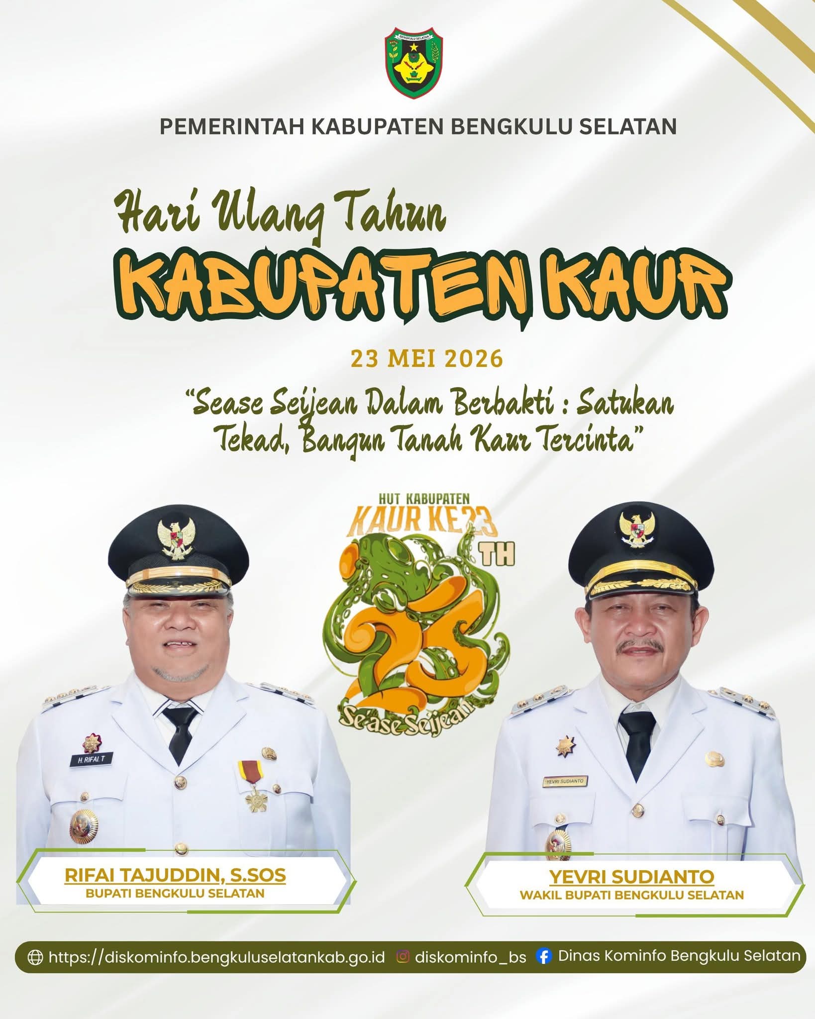 HUT ke-23 Kabupaten Kaur, Pemkab Bengkulu Selatan Kirimkan Ucapan dan Harapan untuk Perkuat Sinergi Daerah Tetangga