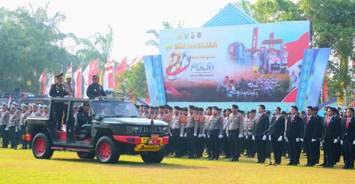 Peringatan Hari Bhayangkara ke-80 di Palembang, Kapolda Sumsel Pastikan Personel Kawal Ketahanan Pangan dan Proyek Strategis Nasional