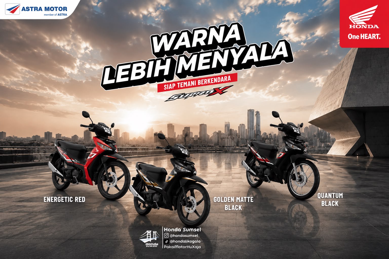 Honda Supra X Tampil dengan Tiga Warna Baru di Sumsel, Incar Pengendara Milenial