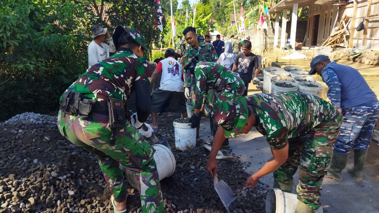 TMMD Reg ke-129 di Kabupaten Semarang Capai 95 Persen, Jalan Cor Beton Cukil-Kaliwarak Hampir Rampung