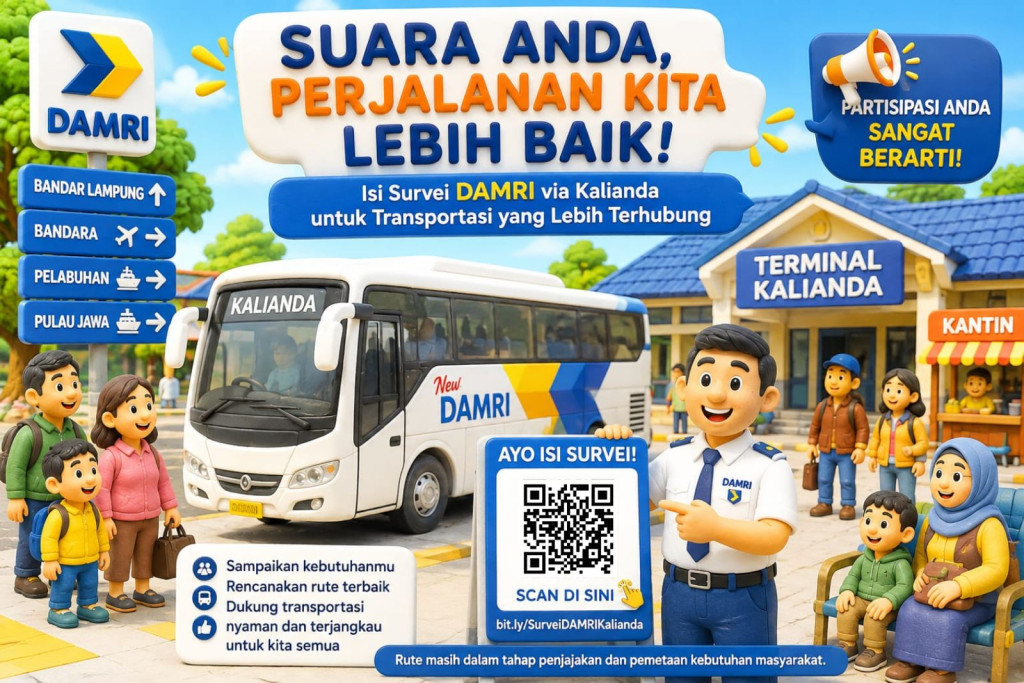 Damri Siap Buka Rute ke Kalianda, Pemkab Lampung Selatan Minta Warga Isi Survei Kebutuhan Transportasi