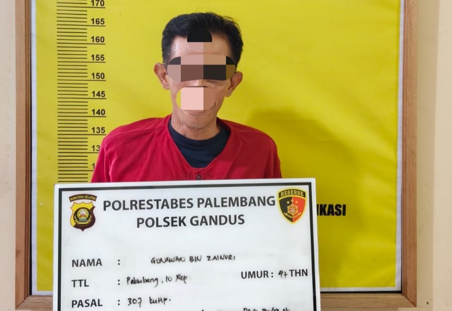 Polsek Gandus Amankan Indra Gunawan di Palembang, Sajam 25 Cm Diselipkan di Pinggang