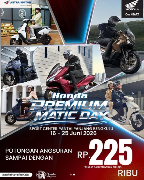 Festival Tabut Bengkulu 2026: Honda Premium Matic Day Hadirkan Diskon Rp225 Ribu dan Test Ride Gratis di Pantai Panjang