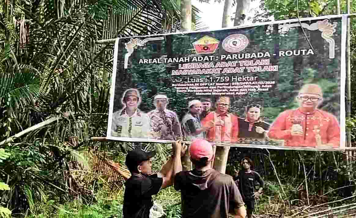 Masyarakat Adat Tolaki di Konawe Pasang Spanduk Penanda Wilayah di 12 Titik, Tolak Konsesi Tambang PT SCM