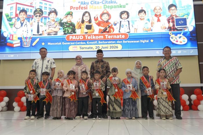 Wawali Ternate Nasri Abubakar Tekankan PAUD sebagai Fondasi Karakter Anak di Pelepasan Siswa PAUD Telkom