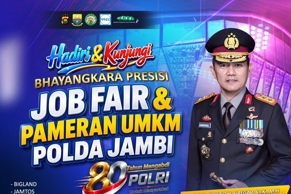 Polda Jambi Buka 1.000 Lebih Lowongan Kerja di Bhayangkara Presisi Job Fair 2026, 102 Perusahaan Siap Rekrut