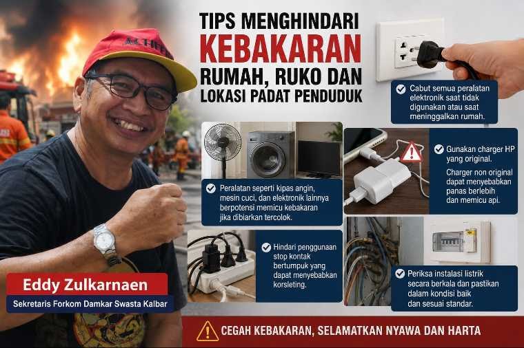 Cuaca Panas dan Pemadaman Listrik Bergilir Tingkatkan Risiko Kebakaran di Kalbar, Forkom Damkar Imbau Warga Cabut Steker