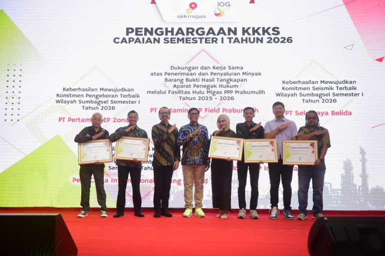 SKK Migas Sumbagsel Beri Penghargaan ke KKKS, Produksi Gas dan Minyak Capai 90 Persen di Semester I 2026