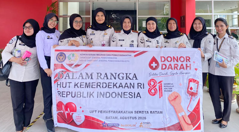 Lapas Perempuan Batam Isi HUT ke-81 RI dengan Donor Darah di PMI, Kalapas: Wujud Pengabdian ke Masyarakat