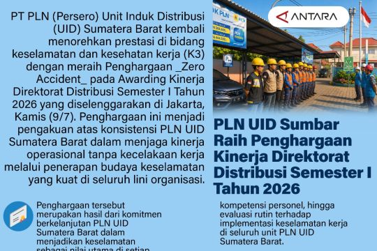PLN UID Sumatera Barat Raih Penghargaan Zero Accident di Jakarta, Bukti Budaya K3 Terjaga di Semua Lini