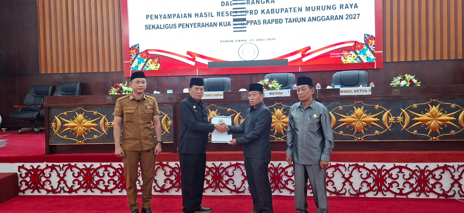 Pemkab Murung Raya Serahkan KUA-PPAS APBD 2027 ke DPRD, Fokus Utama Optimalisasi PAD dan Belanja Sektor Prioritas