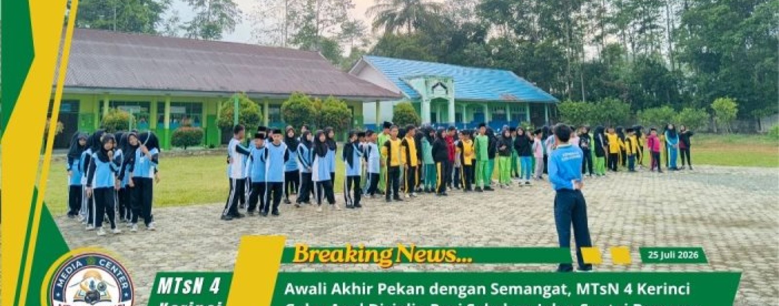 Pembina Olahraga MTsN 4 Kerinci Pimpin Apel Disiplin Pagi Jelang Jalan Santai Bersama Akhir Pekan