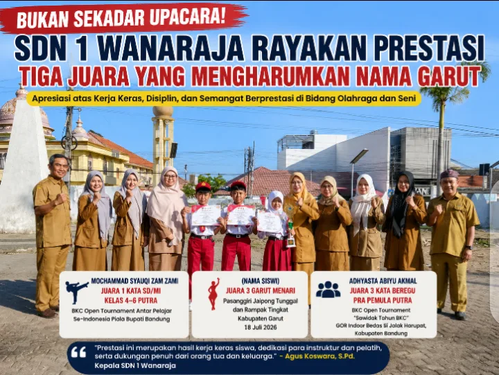 SDN 1 Wanaraja Garut Beri Penghargaan Tiga Siswa Juara di Hari Pertama Sekolah, dari Karate hingga Jaipong
