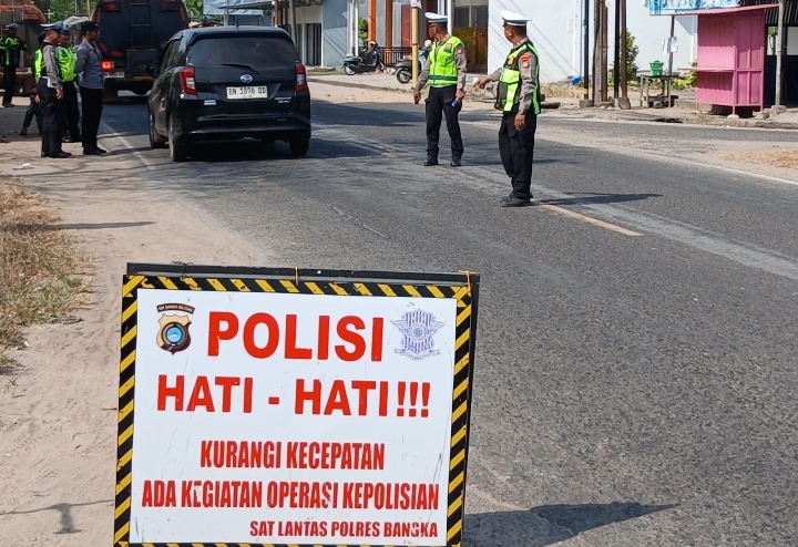 120 Berkas Tilang Diterbitkan Satlantas Polres Bangka di Simpang Siput, 44 Pengendara Tak Punya SIM