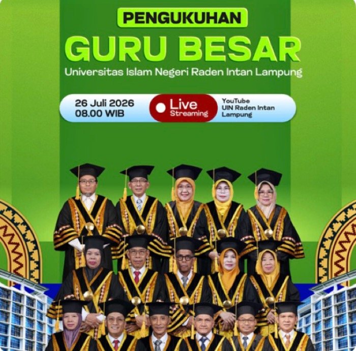 UIN Raden Intan Lampung Kukuhkan 16 Guru Besar, dari Matematika hingga Hukum Keluarga Islam