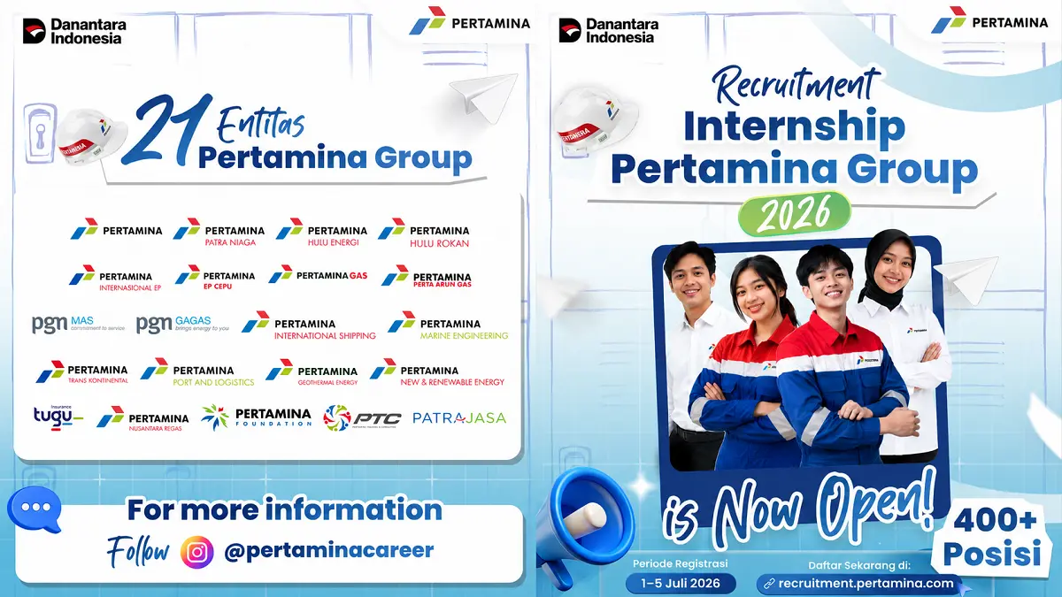 Pertamina Buka 400+ Posisi Magang untuk Fresh Graduate, Pendaftaran Hanya 5 Hari hingga 5 Juli 2026