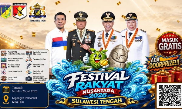 Festival Rakyat Nusantara Sulteng 2026 Siap Digelar 14-20 Juli di Palu, Ada Panggung Hiburan hingga Pasar UMKM