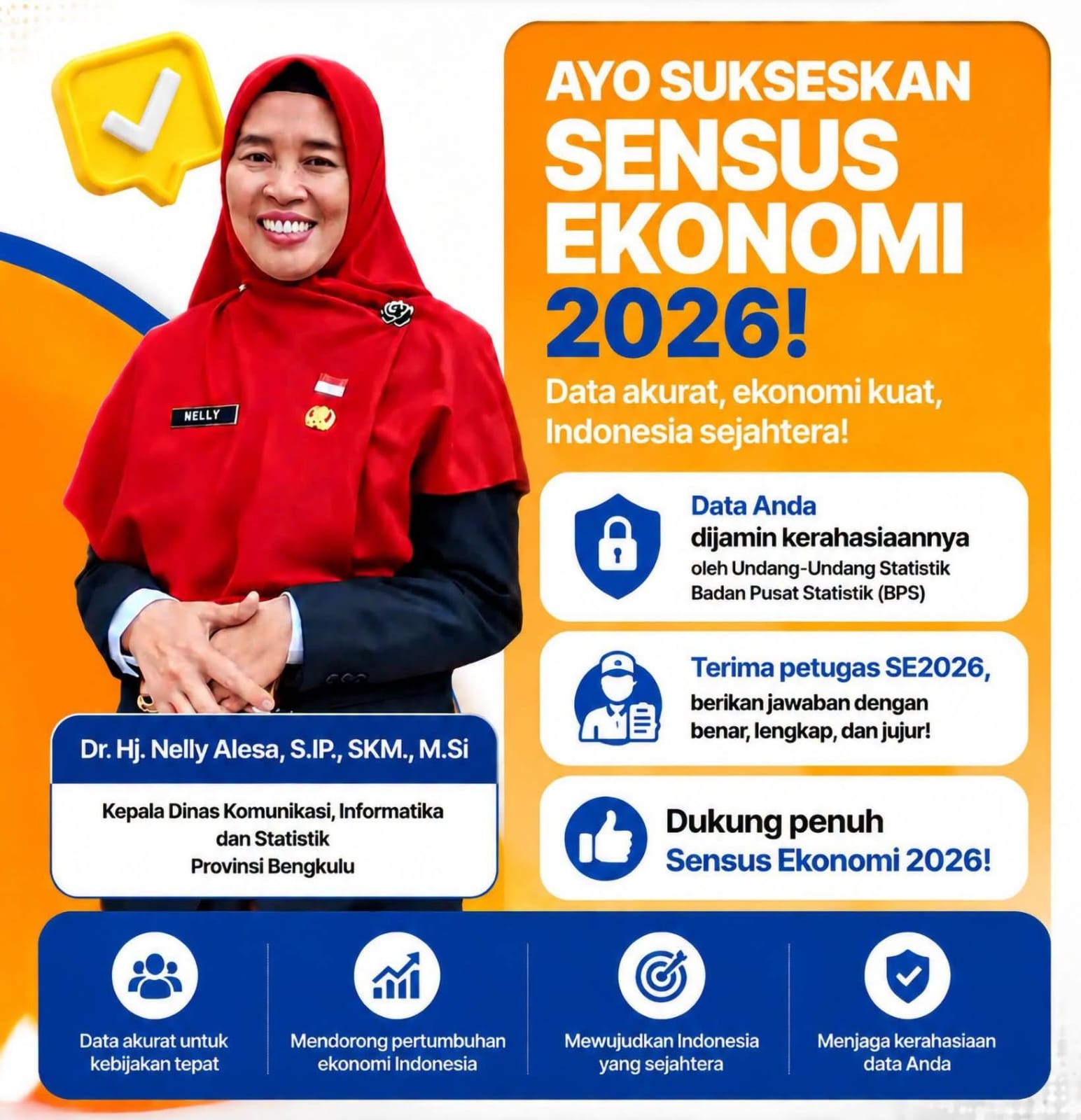 Kadis Kominfotik Bengkulu Ajak Masyarakat Beri Data Akurat demi Sukseskan Sensus Ekonomi 2026