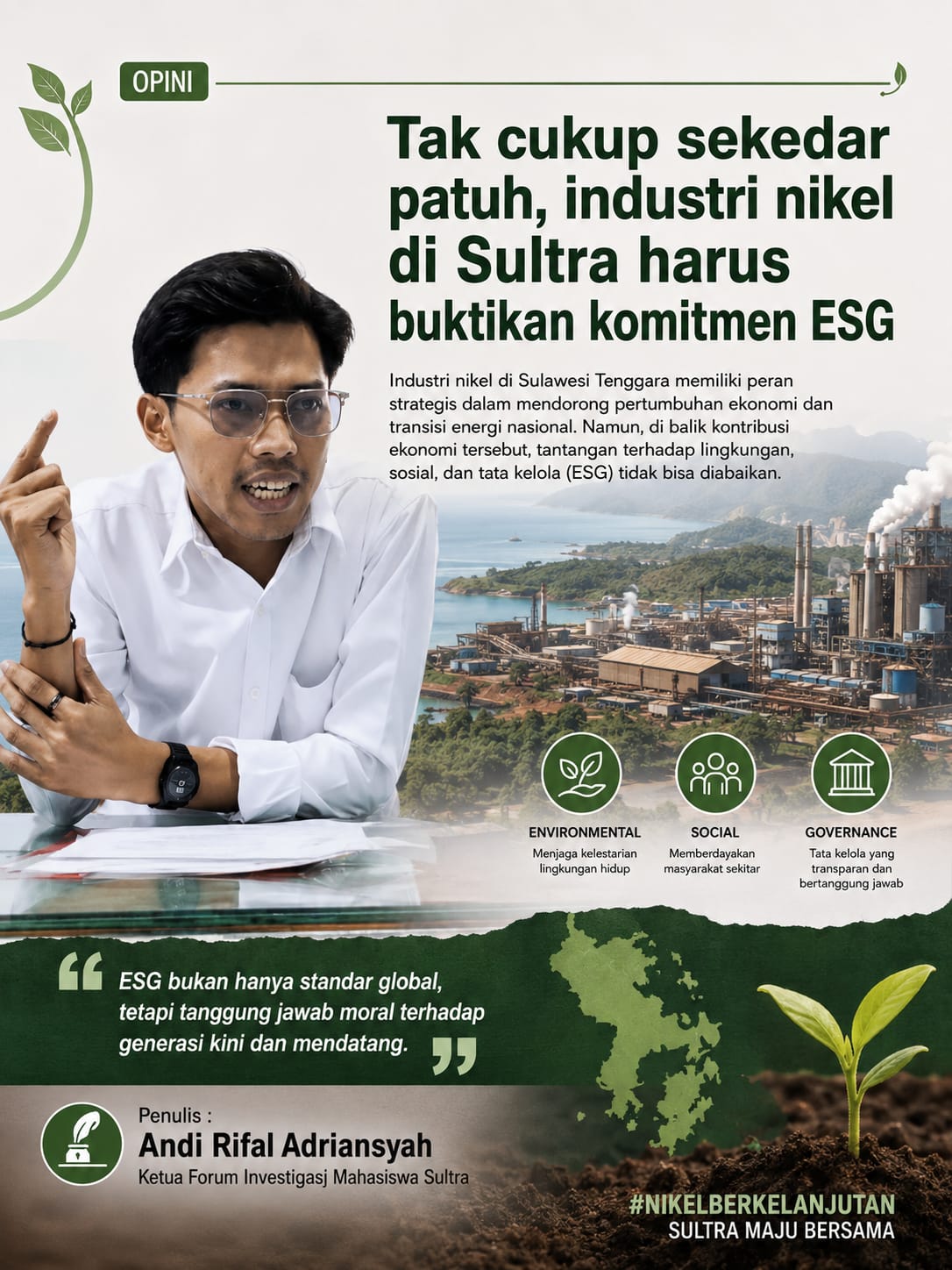 Industri Nikel di Sulawesi Tenggara Dinilai Belum Sepenuhnya Taat Prinsip ESG, Risiko Lingkungan dan Sosial Mengintai