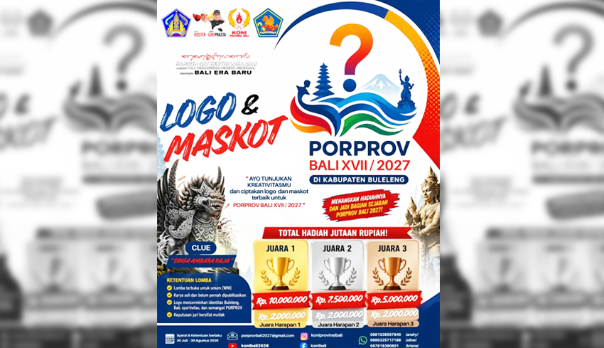 KONI Bali Buka Sayembara Logo dan Maskot Porprov 2027, Peserta Dilarang Pakai AI