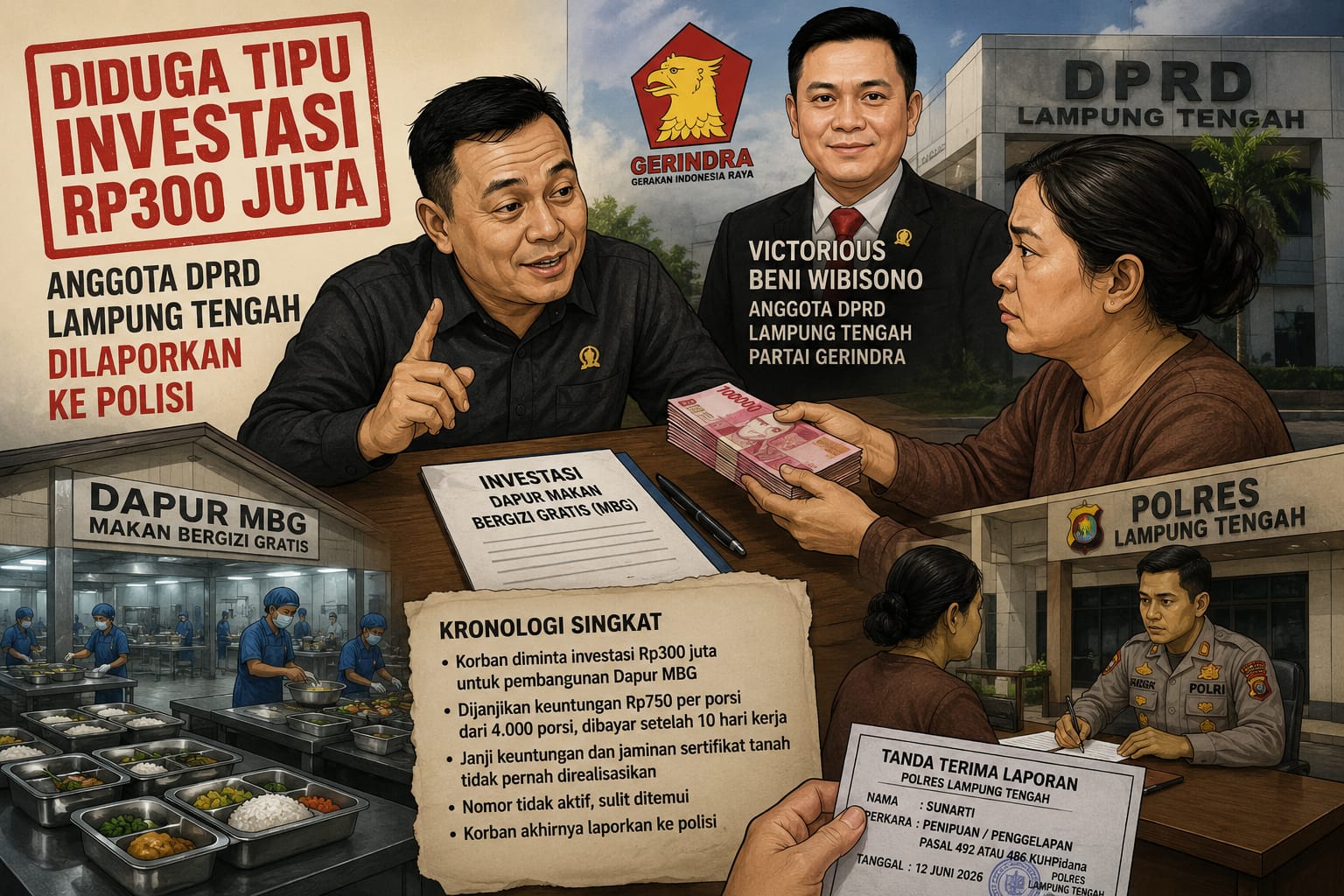 Anggota DPRD Lampung Tengah Dilaporkan ke Polisi Gara-gara Investasi Fiktif Dapur MBG, Kerugian Capai Rp300 Juta