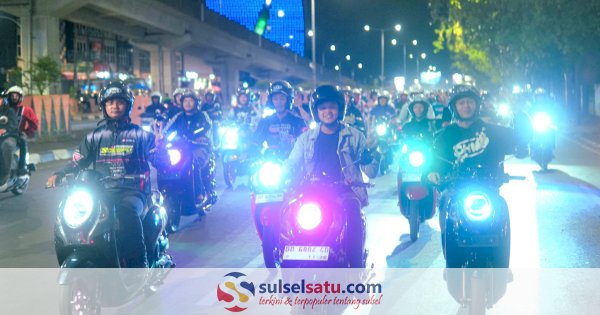300 Komunitas Honda Scoopy Ikuti Scoopy Night Culture di Makassar, Kampanye #Cari_Aman Jadi Sorotan