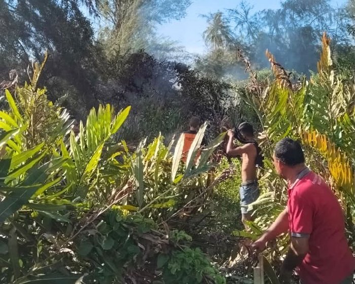 Kebakaran Lahan 50 Meter Persegi di Gampong Ruyung Aceh Besar Berhasil Dipadamkan, Diduga Akibat Bakar Sampah