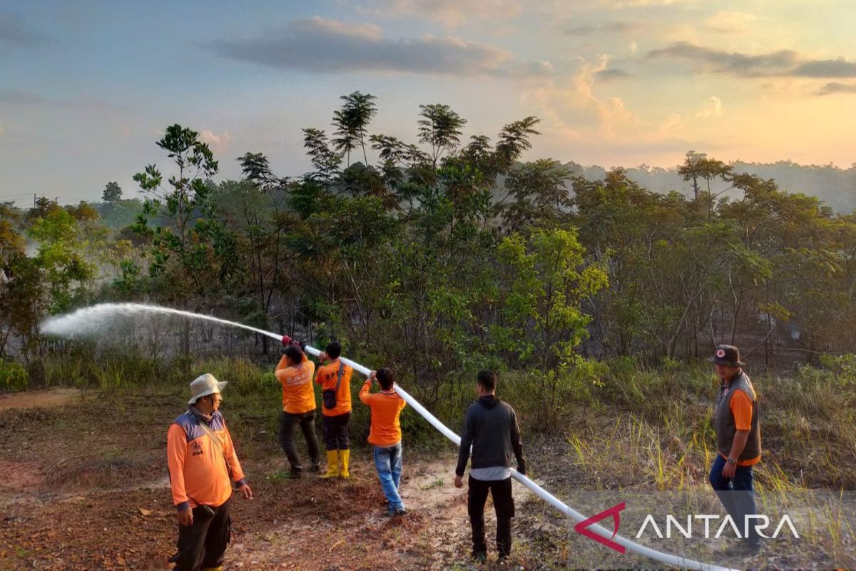 BPBD OKU Padamkan Karhutla di Desa Terusan, 1.000 Meter Persegi Lahan Semak Belukar Terbakar