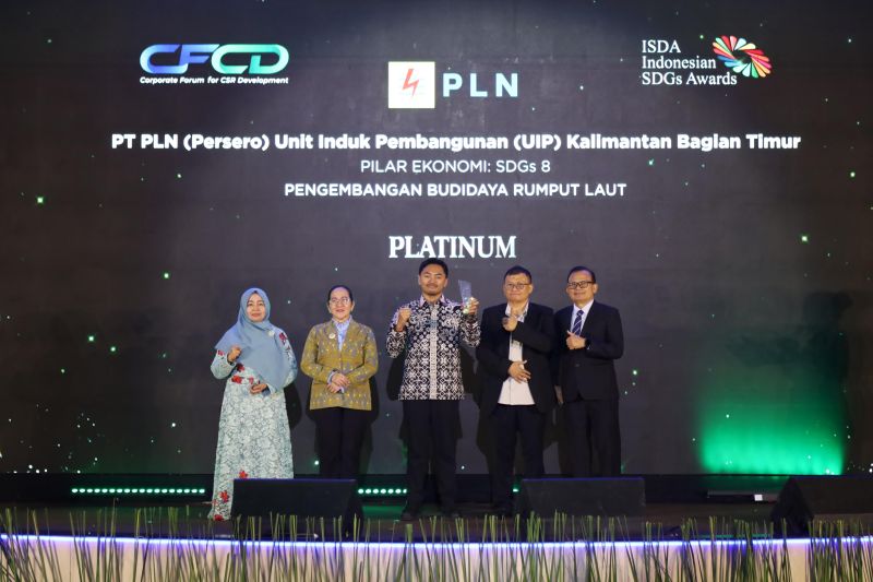 PLN UIP KLT Raih Platinum ISDA 2026 lewat Budi Daya Rumput Laut Kampung Tihi-Tihi Bontang