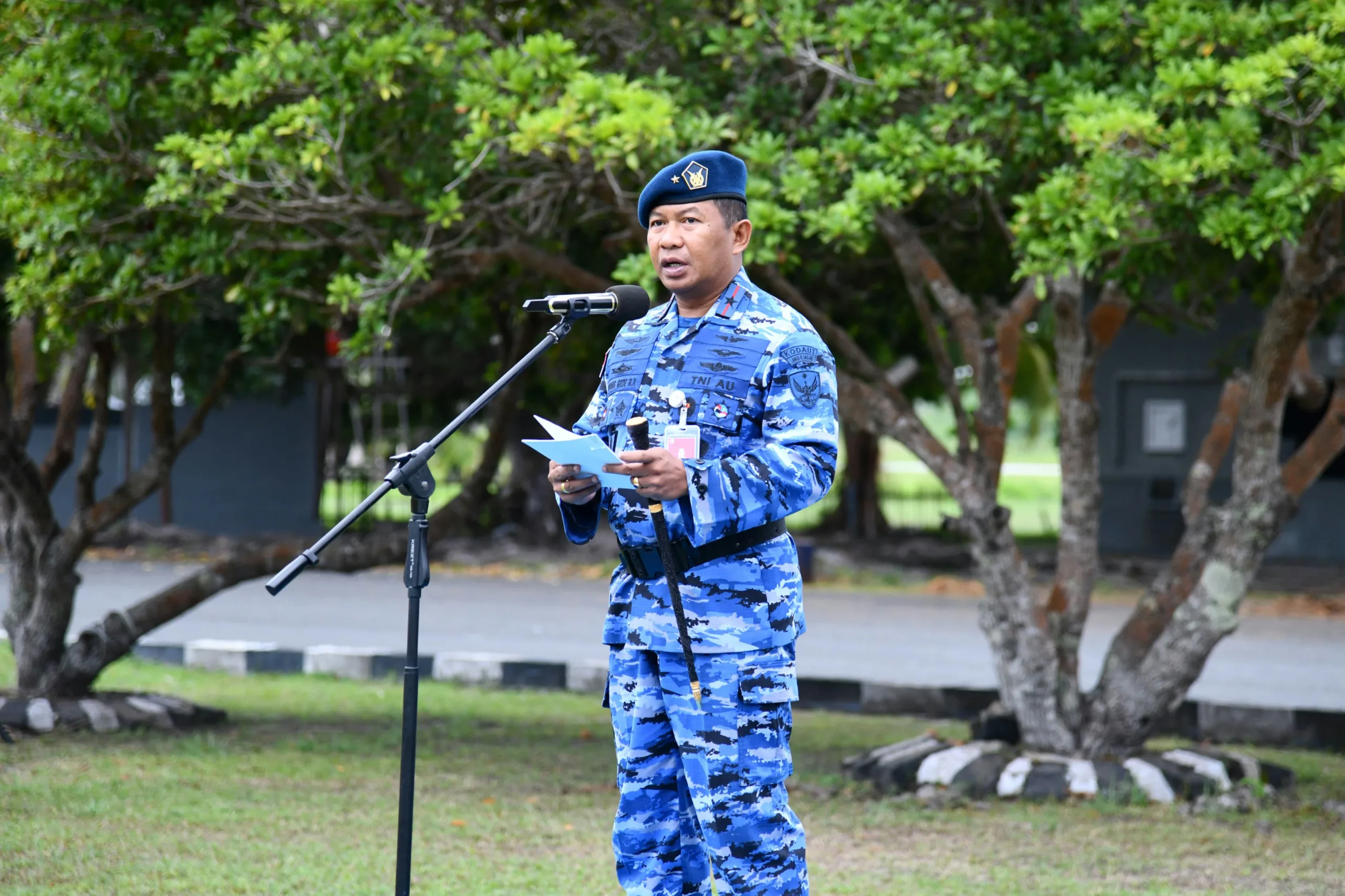 Danlanud RSA Bacakan Amanat Kasau di Upacara Bulanan: Disiplin dan Keselamatan Terbang Jadi Prioritas Utama