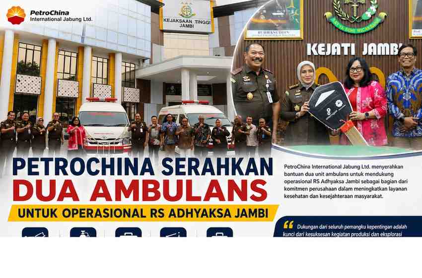 PetroChina Serahkan Dua Ambulans untuk RS Adhyaksa Jambi, Dukung Kesiapan Operasional Rumah Sakit Kejaksaan
