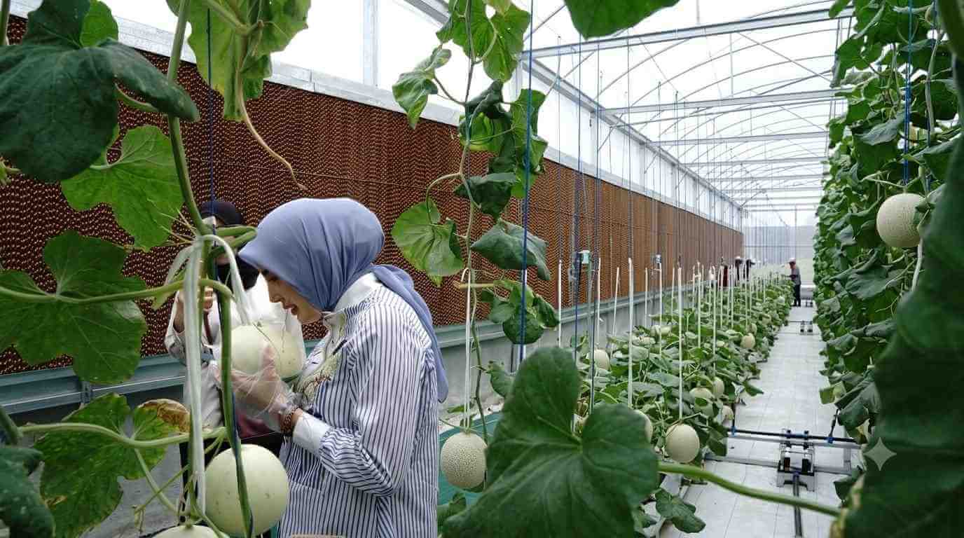Ketua TP PKK Kalteng Panen Melon di Smart Greenhouse II, Dorong Pekarangan Produktif untuk Ketahanan Pangan Keluarga