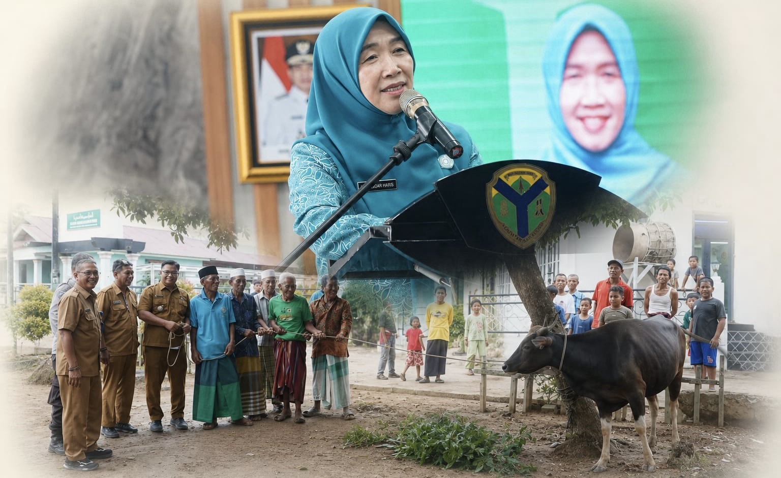 Ketua TP-PKK Jambi Salurkan Dua Ekor Sapi Kurban ke Batang Hari dan Muaro Jambi, Warga Dusun Mudo Ucapkan Terima Kasih