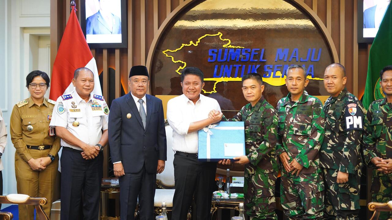 Gubernur Sumsel Herman Deru Terima Pamit Danlanud SMH Palembang, Sinergi Penanganan Karhutla Jadi Sorotan