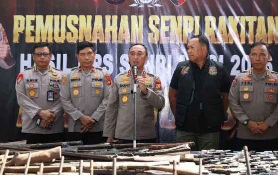 Polda Sumsel Musnahkan 397 Senpi Rakitan Hasil Operasi 16 Hari, 31 Tersangka Diamankan