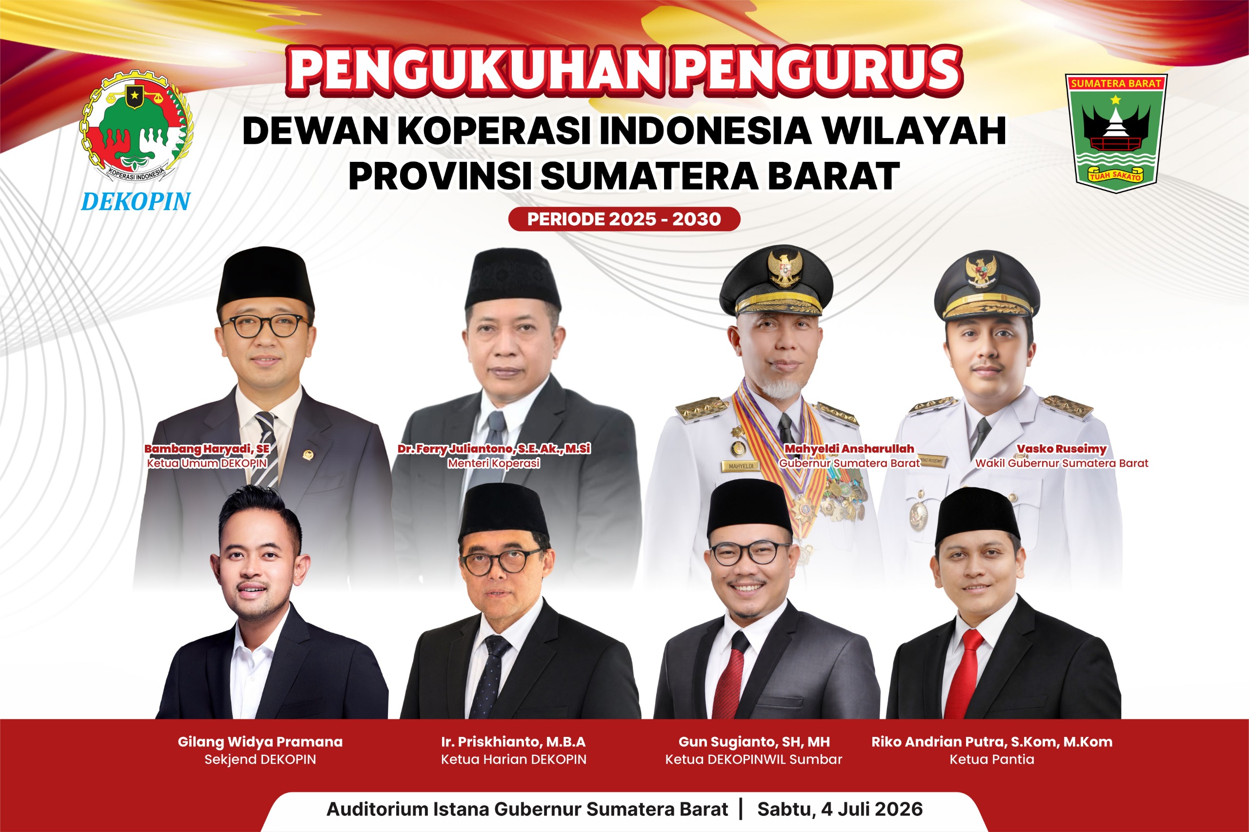 Menteri Koperasi Ferry Juliantono Hadiri Pengukuhan Dekopinwil Sumbar, Rakor dengan Wagub Vasco Digelar Sehari Sebelumnya