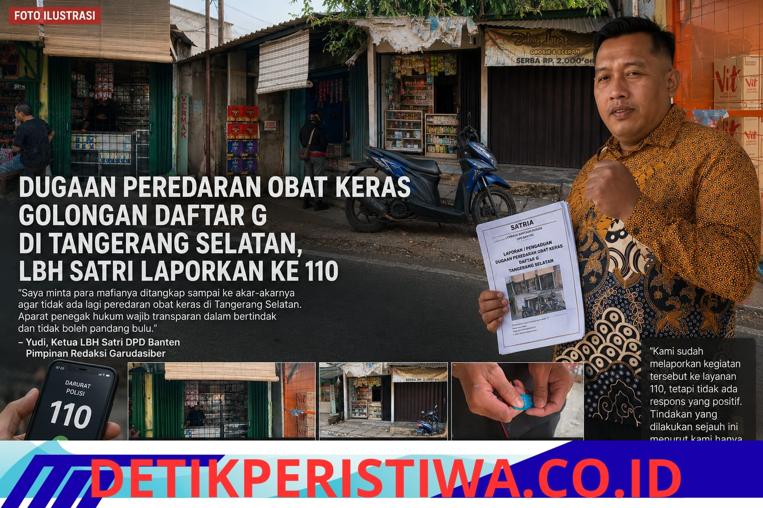 Laporan Warga soal Peredaran Obat Keras Daftar G di Tangsel Tak Ditanggapi, LBH Satri Desak Polisi Tindak Tegas