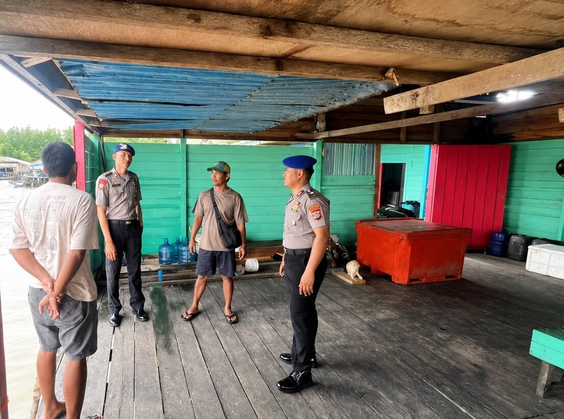 Satpolairud Polres Tarakan Sambangi Warga Pesisir Gajah Mada, Edukasi Keselamatan di Perairan