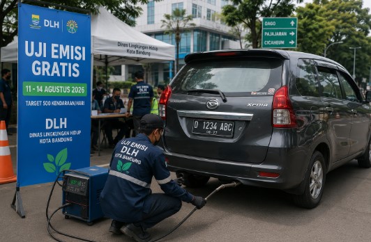 Uji Emisi Gratis di Bandung Target 500 Kendaraan per Hari, Cek Jadwal dan Lokasi Pemeriksaan