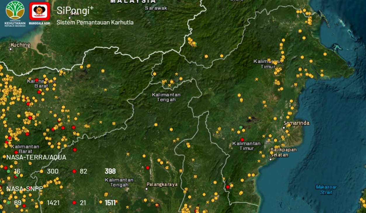 207 Titik Panas Terdeteksi di Kalimantan Timur, Kutai Timur dan Berau Jadi Wilayah Terbanyak