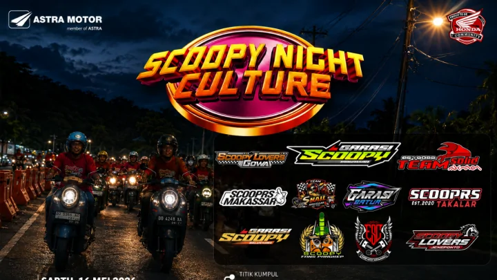Komunitas Honda Scoopy Makassar Gelar Night Ride 