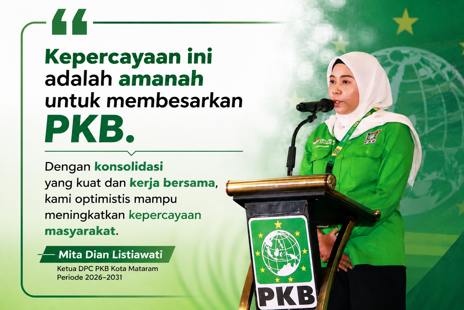 PKB Mataram Target Tiga Kursi DPRD di Pemilu 2029, Mita Dian Kembali Pimpin DPC