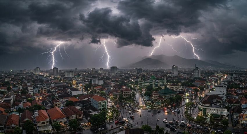 Cuaca Sumatera Utara 7 Agustus: Petir Diprediksi Menyambar 14 Wilayah, Suhu Capai 31 Derajat Celsius
