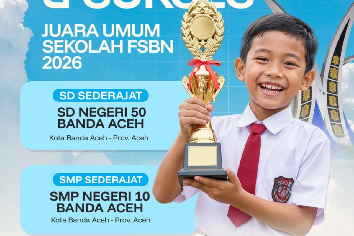 Dua Sekolah di Banda Aceh Sabet Juara Umum FSBN 2026, Wali Kota: Bukti Pendidikan Terus Membaik