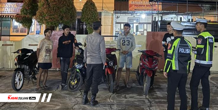 Polresta Mamuju Amankan 6 Pemuda dan Sepeda Motor saat Balap Liar di Depan Matos, Berawal dari Laporan Call Center 110
