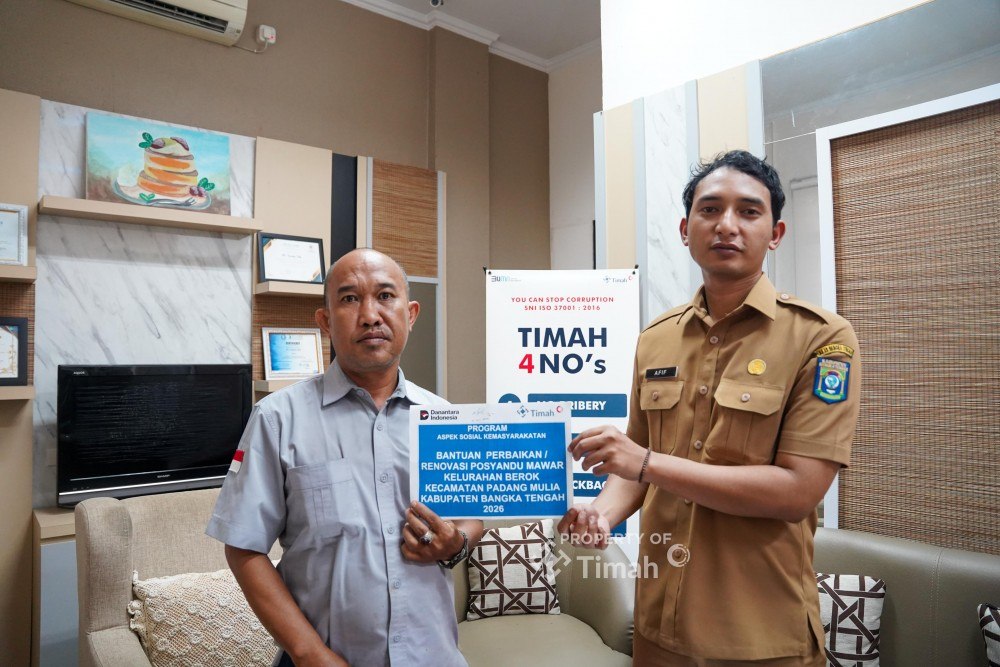 Atap Bocor dan Plafon Roboh, PT TIMAH Renovasi Posyandu Berok di Bangka Tengah Demi Kenyamanan Ibu Hamil dan Balita