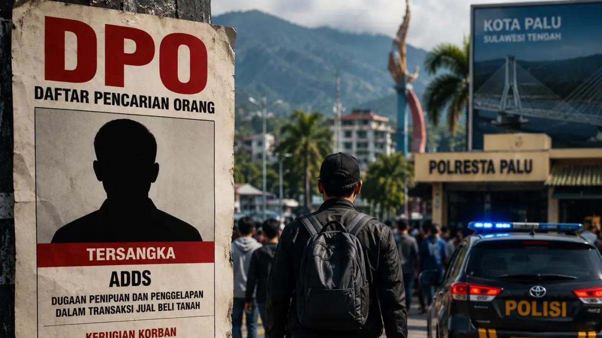 DPO Penipuan Tanah Rp950 Juta di Palu Masih Buron, Polisi Sebut Tersangka Diduga Masih Berkeliaran di Kota Ini