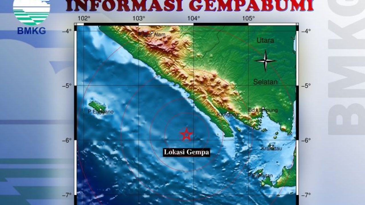 Gempa Magnitudo 4,7 Guncang Perairan 59 Km Selatan Pesisir Barat, Lampung pada Sabtu Dini Hari