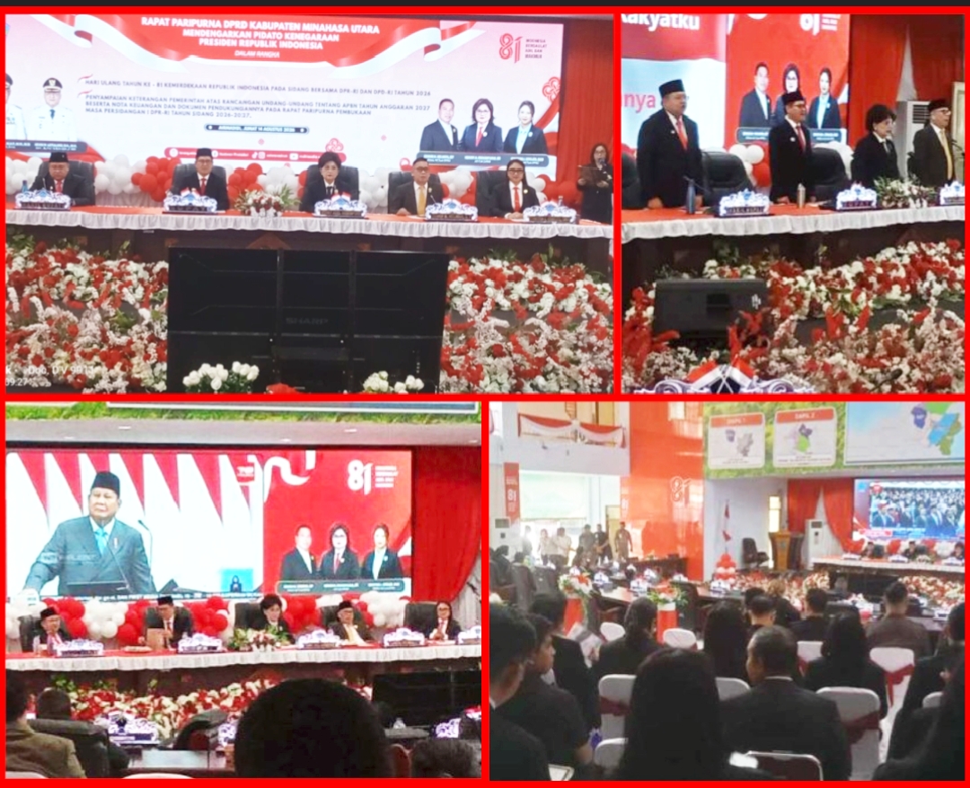 Bupati Minut Joune Ganda dan Wabup Kevin Lotulung Ikuti Sidang Tahunan MPR Secara Virtual, Siap Terjemahkan Arahan Presiden Prabowo soal Swasembada Pangan